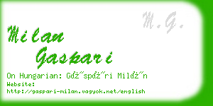 milan gaspari business card